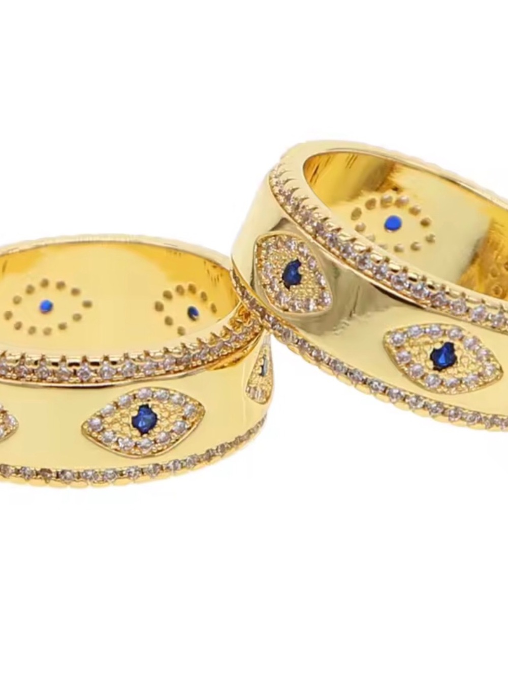 18k Sapphire Evil Eye Band - Picture 6 of 14